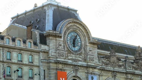 Wide shot of Musee d'Orsay, Paris, France