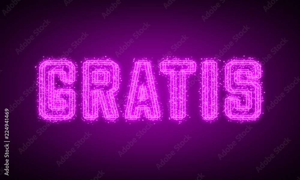 GRATIS - pink glowing text at night on black background GRATIS - pink glowing text at night on black background