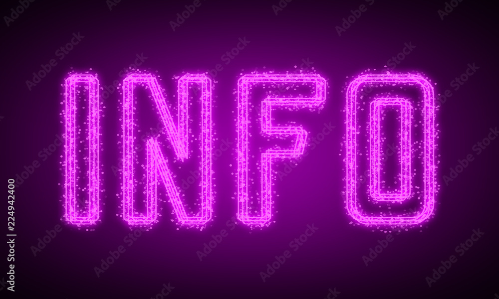 INFO - pink glowing text at night on black background INFO - pink glowing text at night on black background