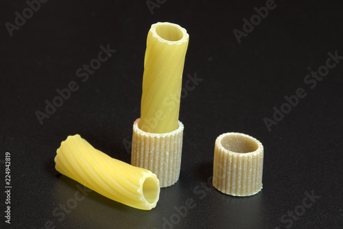 closeup of pieces of italian pasta photo