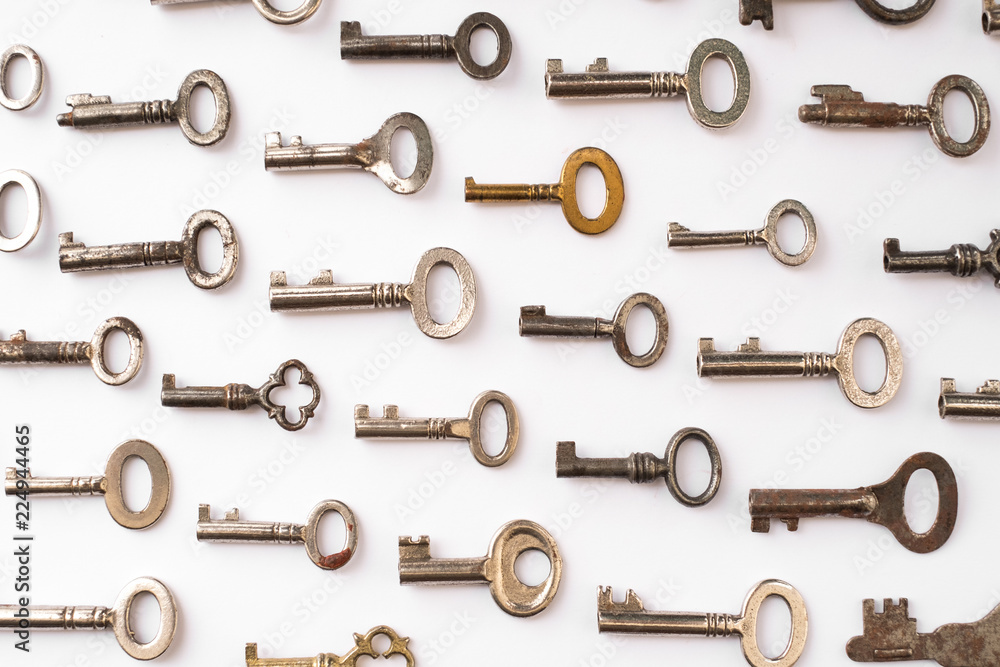 keys on white background - key pattern keys on white background - key pattern