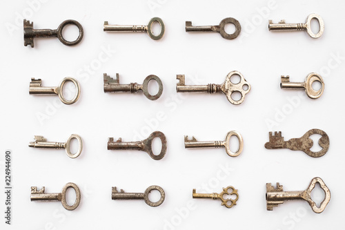 keys on white background - key pattern photo