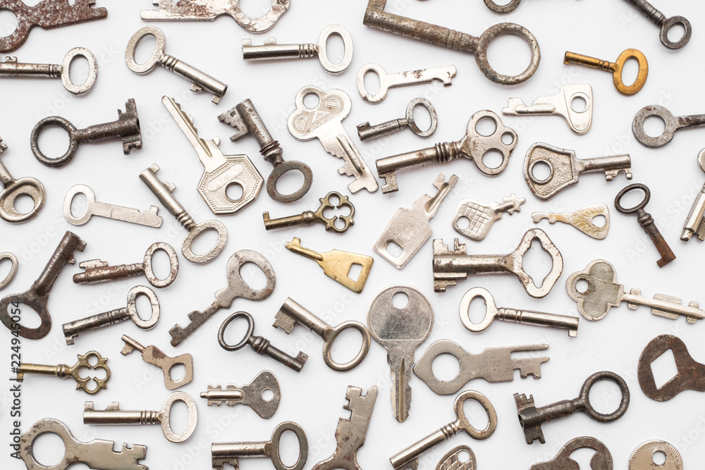 old keys - small retro key collection old keys - small retro key collection