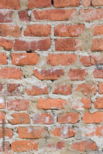 Closeup of vintage red brick wall texture grunge background. can be used for interior design. Abstract web banner