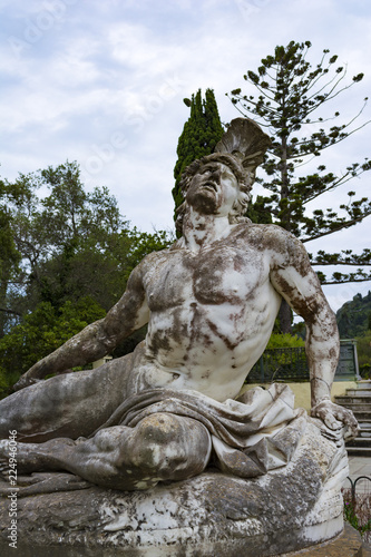 Sculpture of the dying achilles in achilleion palace corfu