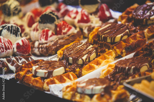 Canvas Print Stroopwafel, stroop wafel, also known as syrup waffle, is one of the famous Dutc