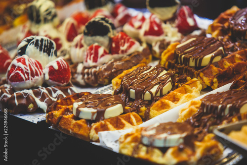 Canvas Print Stroopwafel, stroop wafel, also known as syrup waffle, is one of the famous Dutc