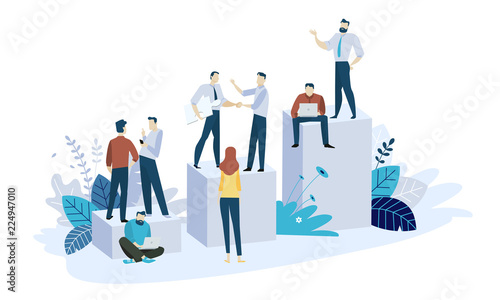 Vector illustration concept of career. Creative flat design for web banner, marketing material, business presentation, online advertising.