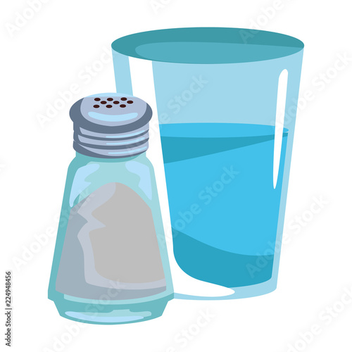 Water glass and salt shaker