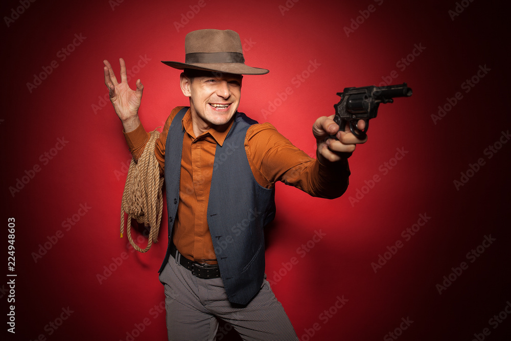 cowboy with a pistol, a gold miner adventure guy in a hat with a gun, cowboy with a pistol, a gold miner adventure guy in a hat with a gun,