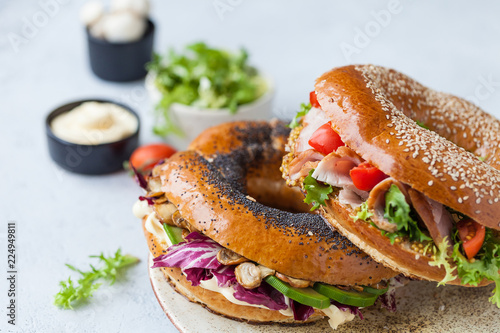 sandwich in a bagel