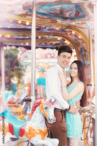 Young couple on a date at the fair