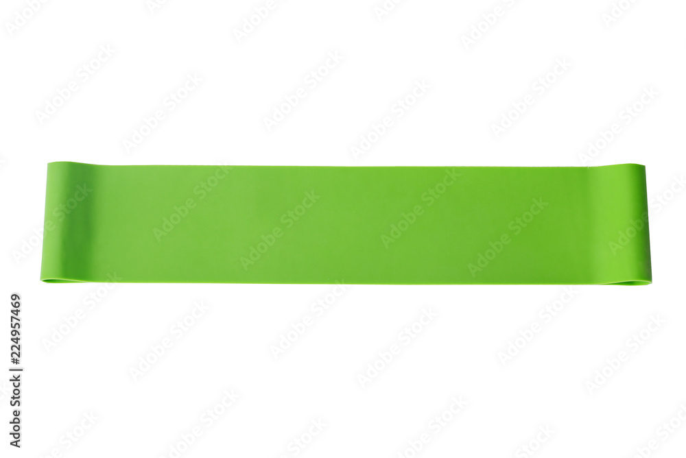 Close-up isolated green sport strap for stretching