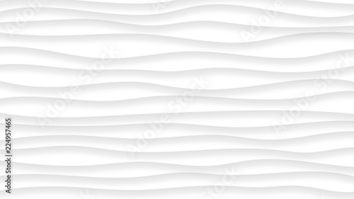 Abstract background of wavy lines with shadows in white and gray colors