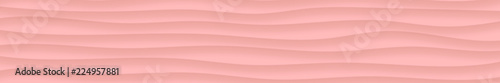 Abstract horizontal banner of wavy lines with shadows in pink colors