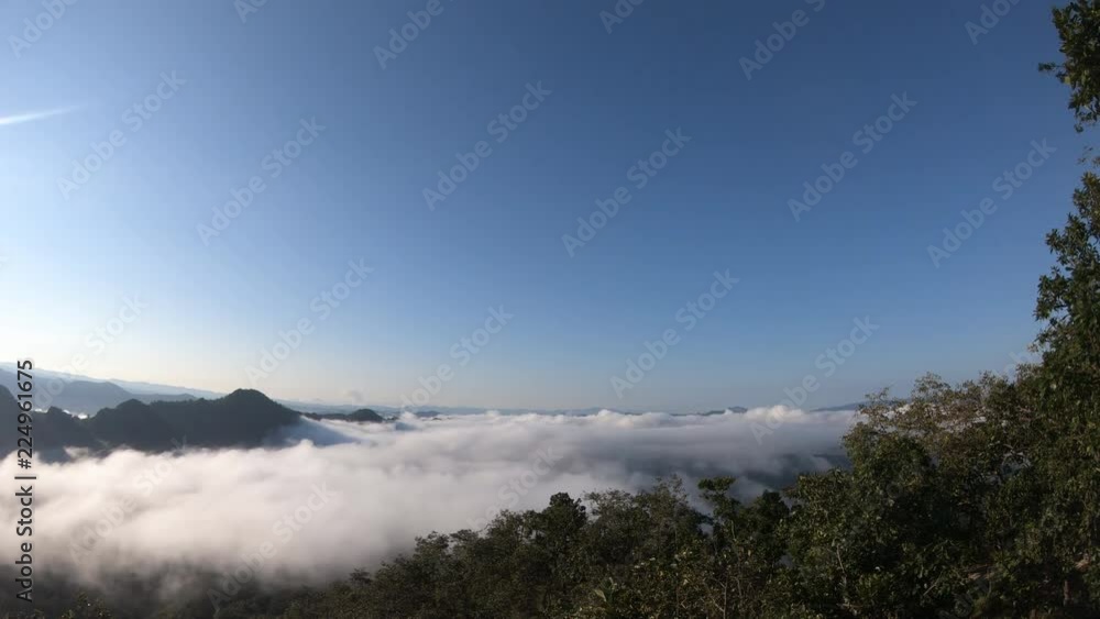 Landscape of Morning Mist with Mountain Layer at north of Thailand. Aerial View. Flying over the high mountains in beautiful clouds . Aerial video shot. Landscape of Morning Mist with Mountain Layer at north of Thailand. Aerial View. Flying over the high mountains in beautiful clouds . Aerial video shot.