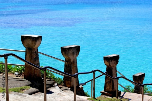 Latte stone formations, Tinian. Latte stones are pillars of support used by the ancient Chamorros in the Marianas photo