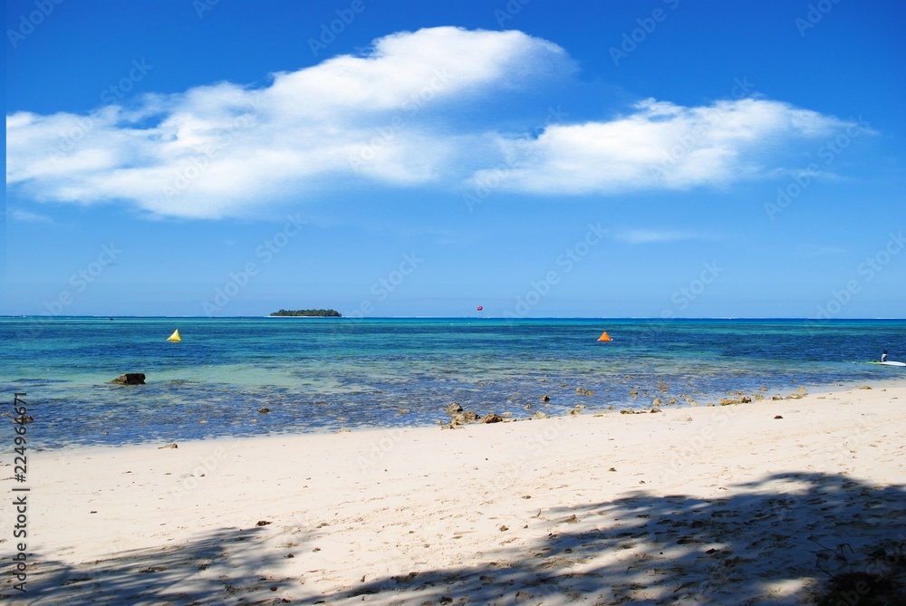 Low tide at Micro Beach, with Managaha Island in the distance