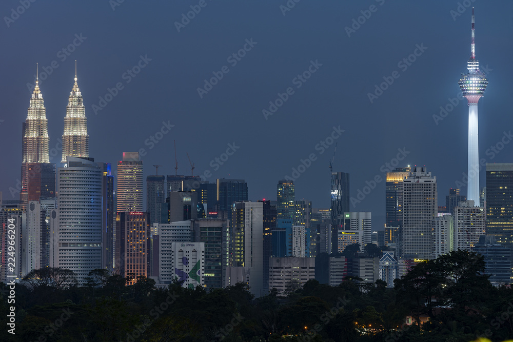 The Night of Kuala Lumpur Skyline 