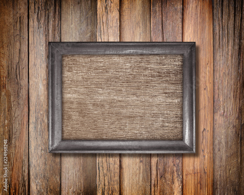 wooden frame on wood background