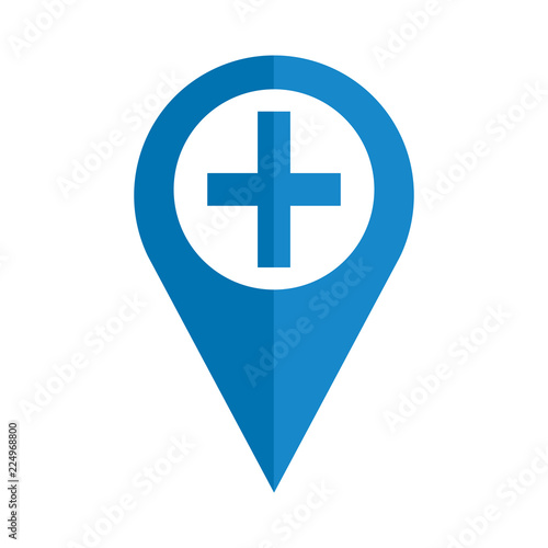 Free Download pin location with medical cross - GFXLoad