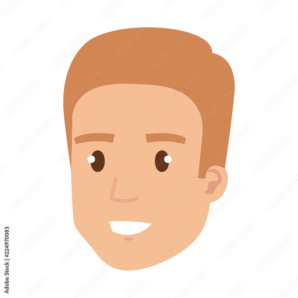 young man head avatar character young man head avatar character