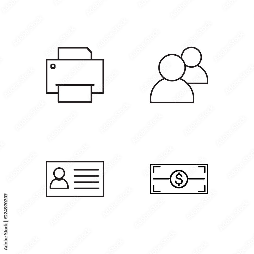 business simple outlined icons set business simple outlined icons set