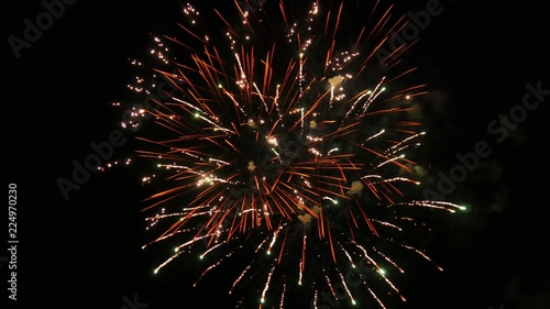 Explosion of fireworks in the dark skies 