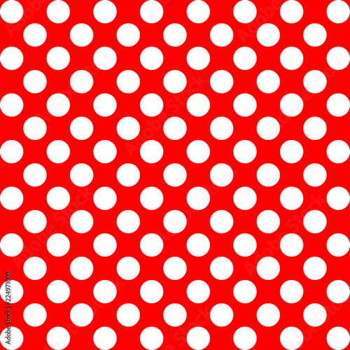 White polka dots pattern on red background illustratioh