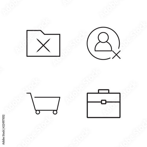 business simple outlined icons set