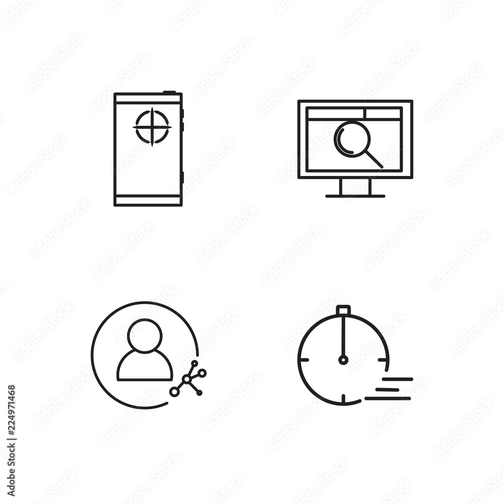 business simple outlined icons set business simple outlined icons set