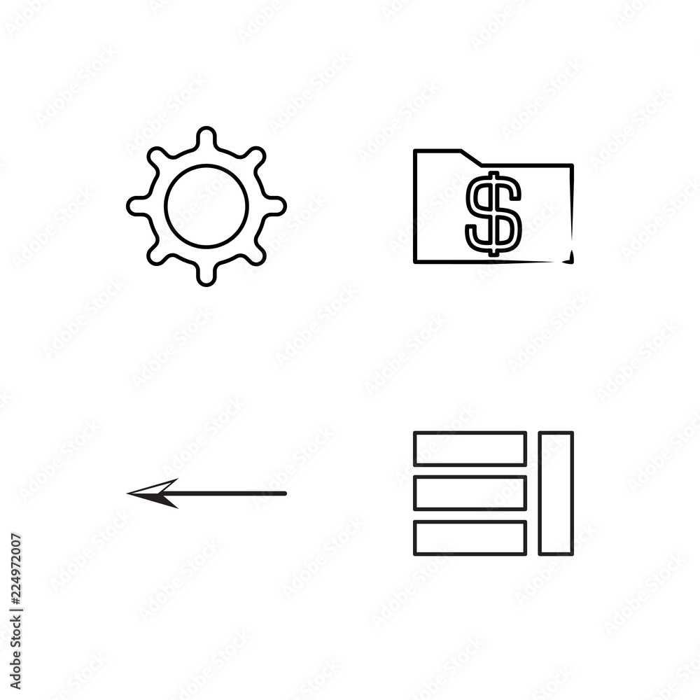 business simple outlined icons set business simple outlined icons set