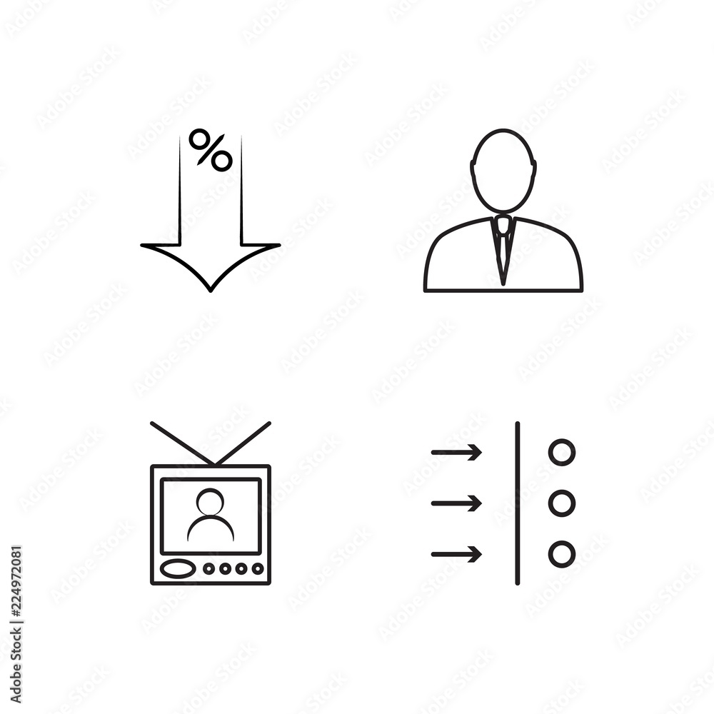 business simple outlined icons set business simple outlined icons set