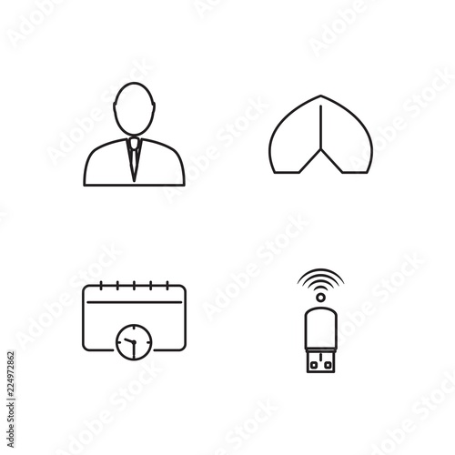 business simple outlined icons set