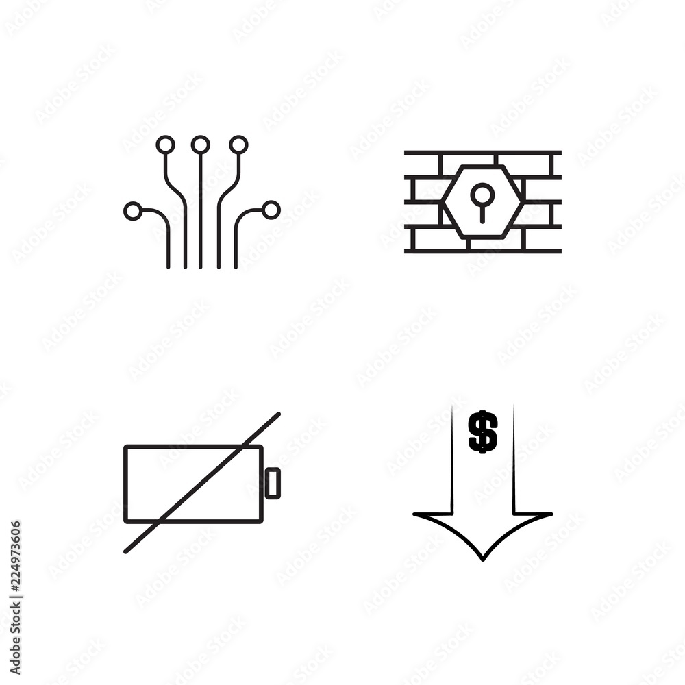 business simple outlined icons set business simple outlined icons set