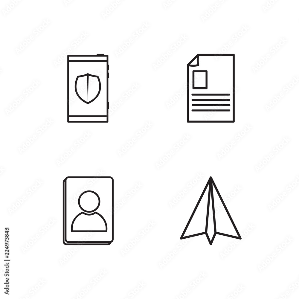 business simple outlined icons set business simple outlined icons set