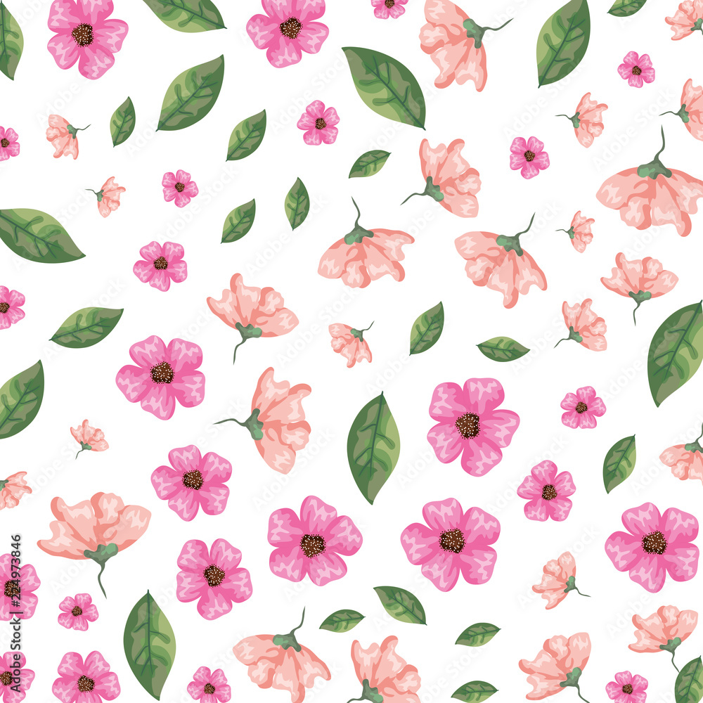 flowers and leafs pattern background flowers and leafs pattern background