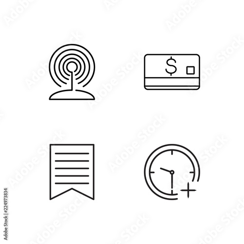 business simple outlined icons set
