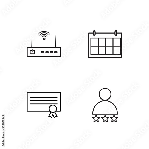 business simple outlined icons set