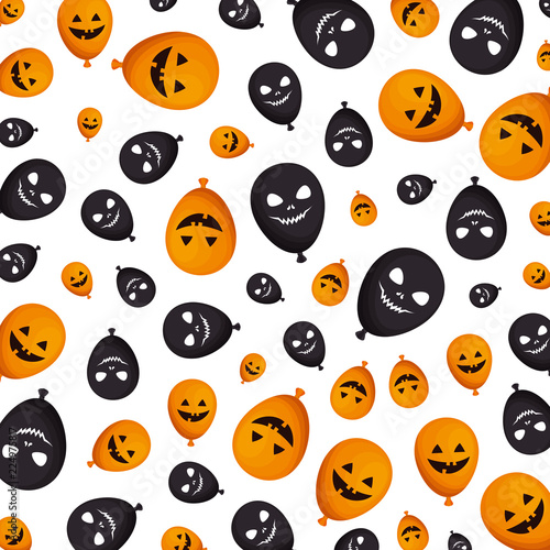 halloween balloon helium with faces pattern