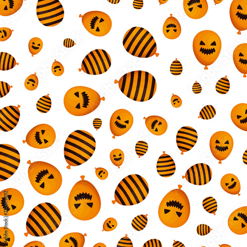 halloween balloon helium with faces and stripes pattern