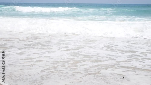 Sand Beach Holiday. Waves On The Shores. Tropical beach