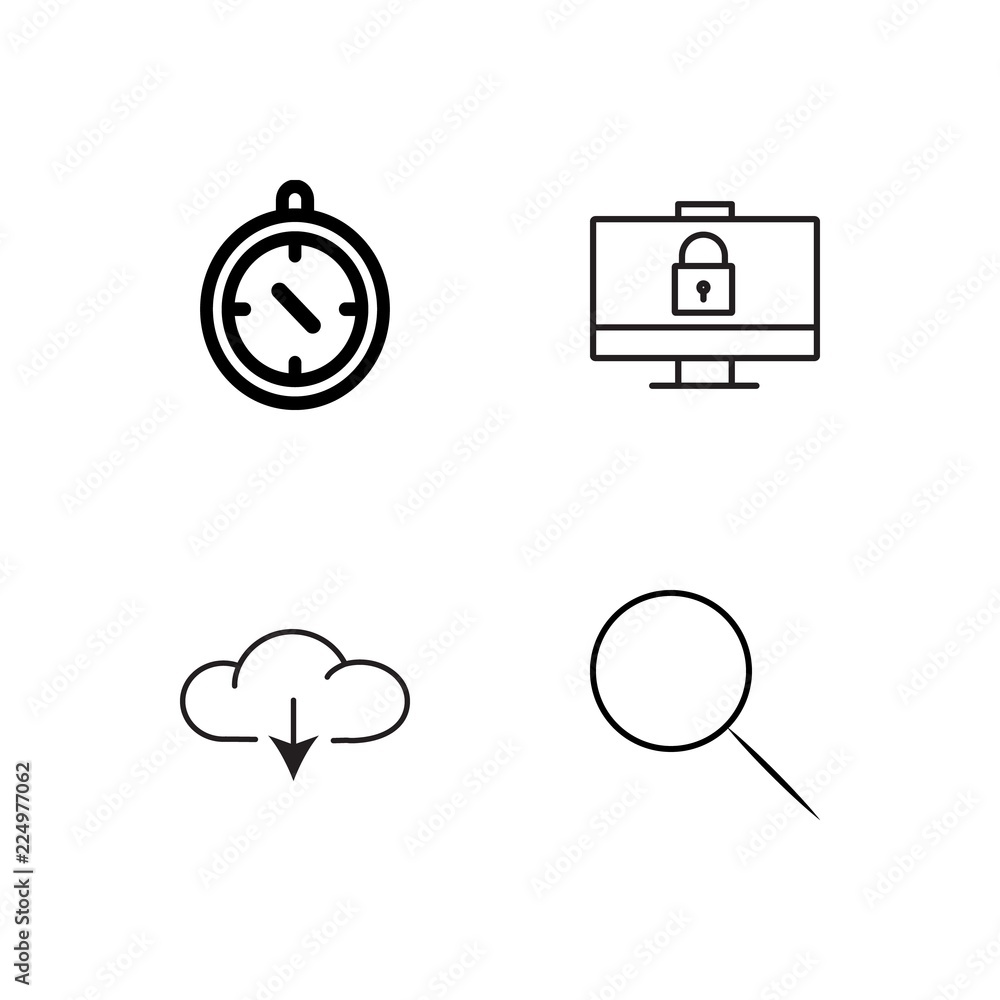 business simple outlined icons set business simple outlined icons set