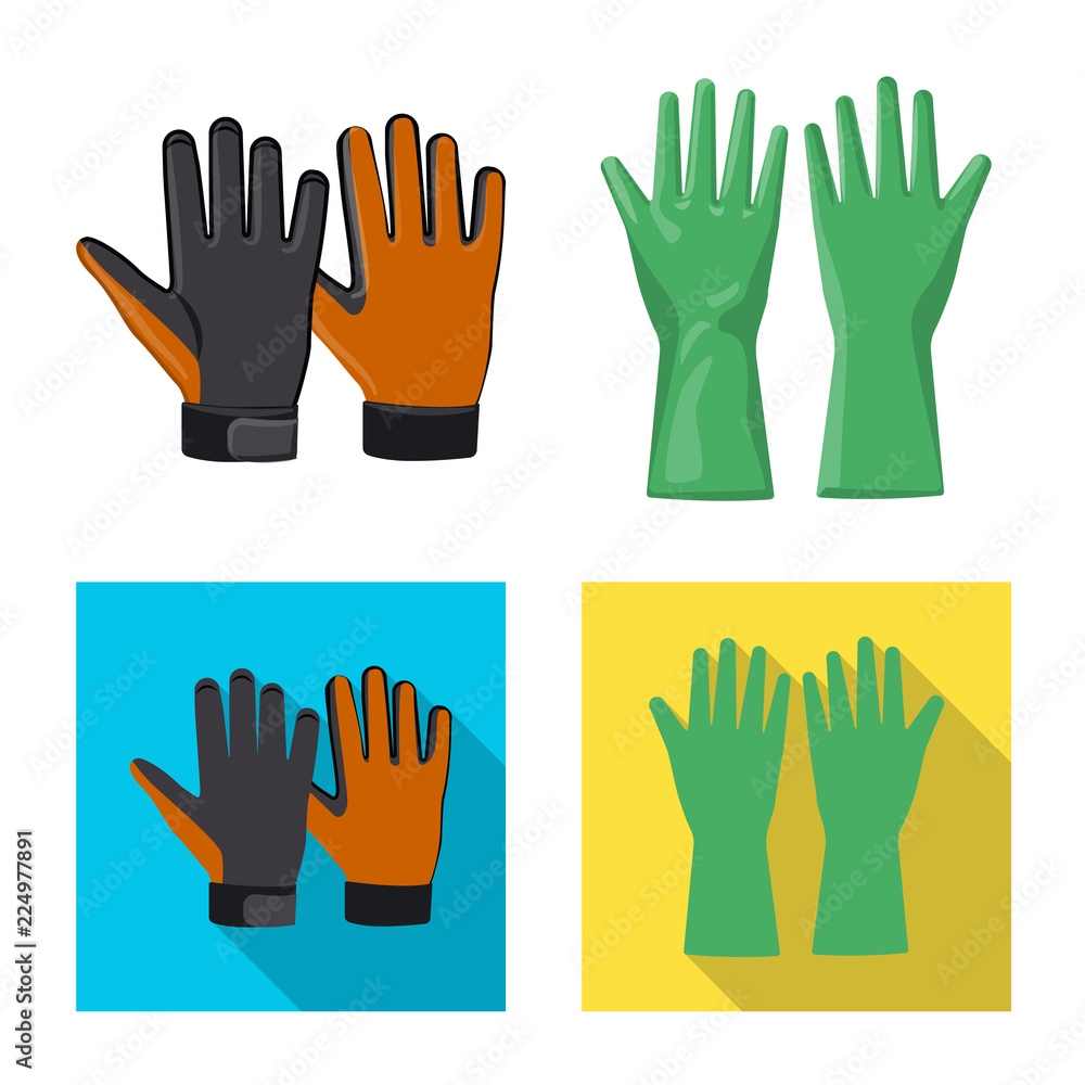 Obraz premium Vector illustration of glove and winter symbol. Set of glove and equipment stock vector illustration.