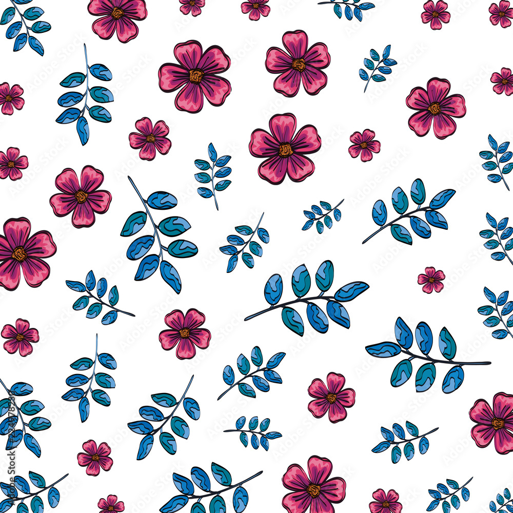 flowers and leafs pattern background
