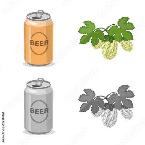 Vector design of pub and bar symbol. Set of pub and interior vector icon for stock.