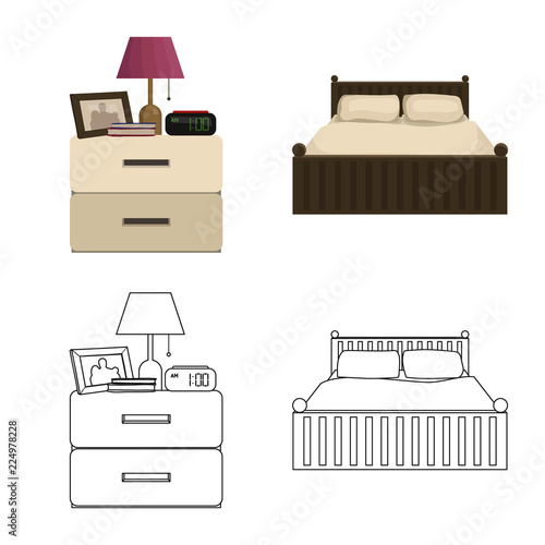 Vector design of dreams and night symbol. Collection of dreams and bedroom stock symbol for web.