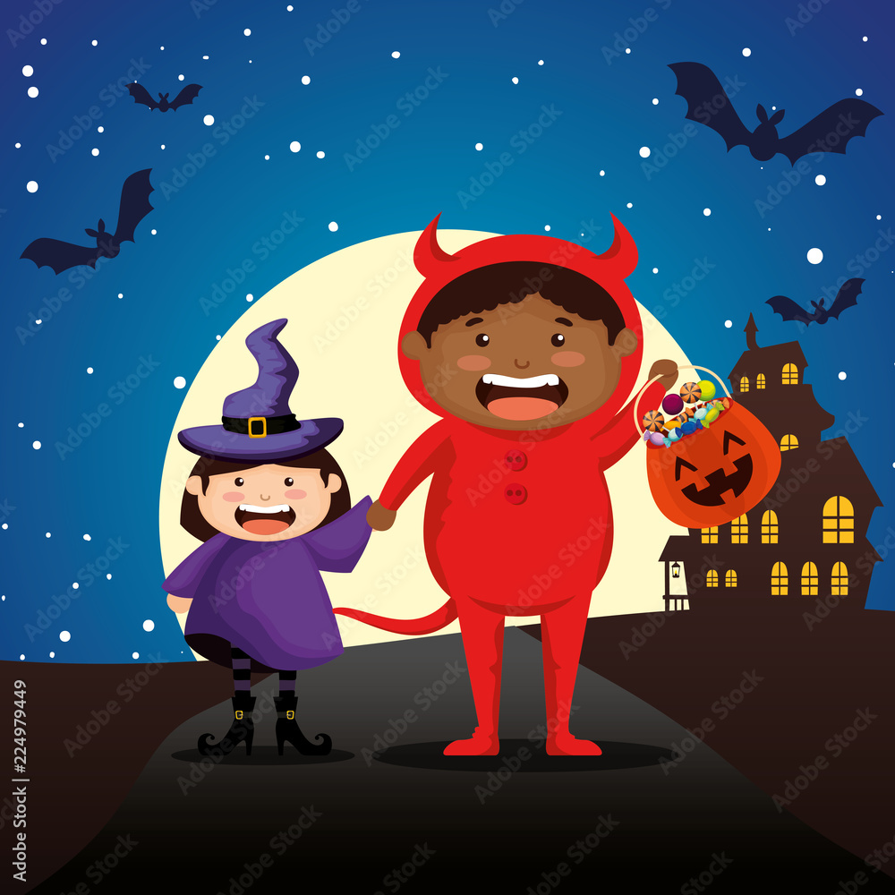 children in disguise on night halloween children in disguise on night halloween