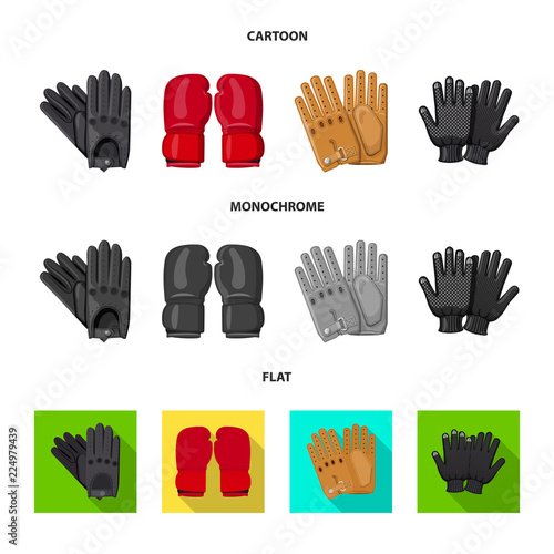 Isolated object of glove and winter logo. Collection of glove and equipment vector icon for stock.