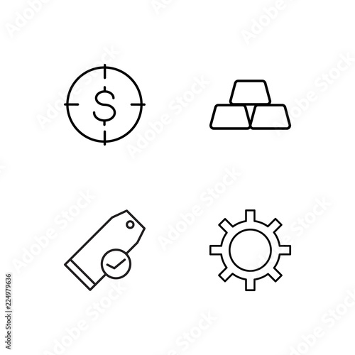 business simple outlined icons set